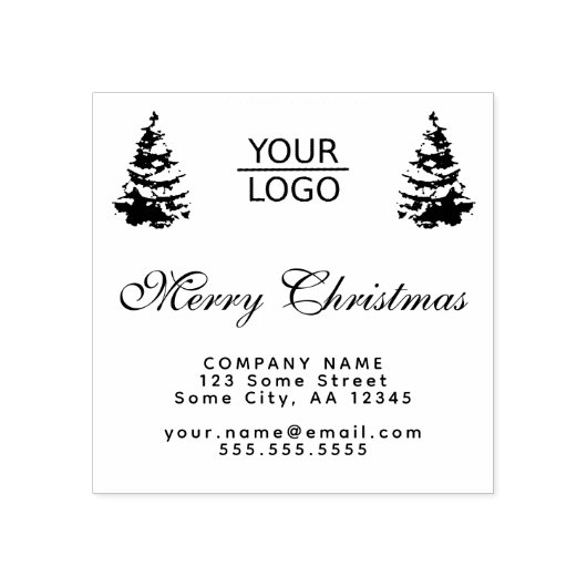 Aangepaste Logo tekst kerstboompromotie toevoegen Rubberstempel (Afrduk)