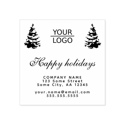 Aangepaste Logo tekst kerstboompromotie toevoegen Rubberstempel (Afrduk)