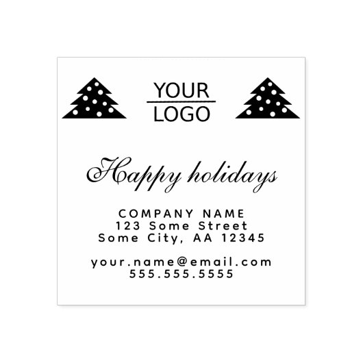 Aangepaste Logo tekst kerstboompromotie toevoegen Rubberstempel (Afrduk)