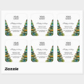 Aangepaste Logo tekst kerstboompromotie toevoegen Vierkante Sticker (Vel)