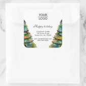 Aangepaste Logo tekst kerstboompromotie toevoegen Vierkante Sticker (Tas)