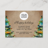 Aangepaste Logo tekst kerstboompromotie toevoegen Visitekaartje (Voorkant)