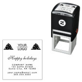 Aangepaste Logo tekst kerstboompromotie toevoegen Zelfinktende Stempel (In situ)