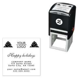 Aangepaste Logo tekst kerstboompromotie toevoegen Zelfinktende Stempel