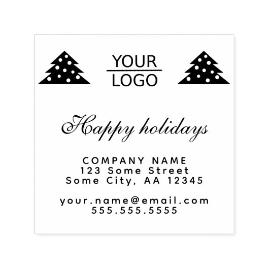 Aangepaste Logo tekst kerstboompromotie toevoegen Zelfinktende Stempel (Design)