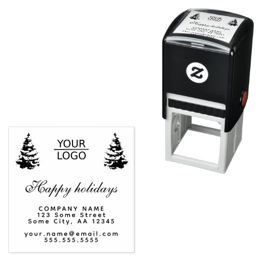 Aangepaste Logo tekst kerstboompromotie toevoegen Zelfinktende Stempel (In situ)