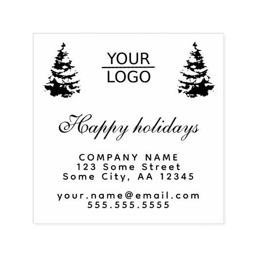 Aangepaste Logo tekst kerstboompromotie toevoegen Zelfinktende Stempel (Design)