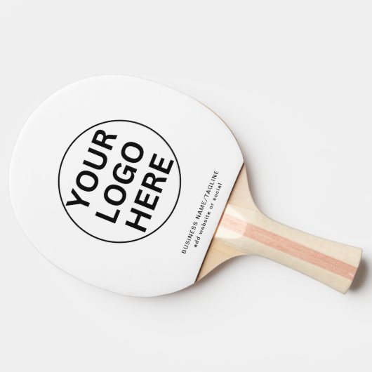 Aangepaste Logo & Tekst l Promotionele Zwart & Wit Tafeltennisbatje (Zijkant)