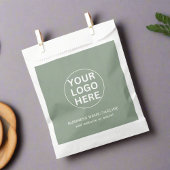 Aangepaste Logo & Tekst L Sage Groen Merk Bedrijf Bedankzakje