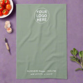 Aangepaste Logo & Tekst L Sage Groen Merk Bedrijf Theedoek