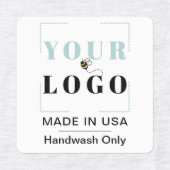 Aangepaste Logo Tekst & Land Vierkante Kleding Kle Labels (Design 2)