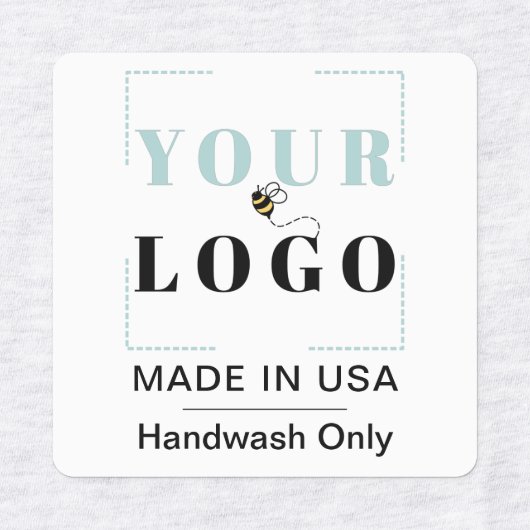 Aangepaste Logo Tekst & Land Vierkante Kleding Kle Labels (Design 2)