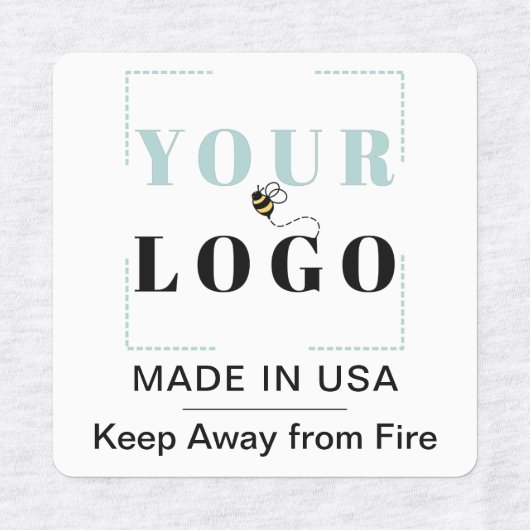 Aangepaste Logo Tekst & Land Vierkante Kleding Kle Labels (Design 1)