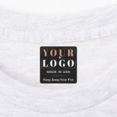 Aangepaste Logo Tekst & Land Zwart Kleding Kleding Labels (Aangebracht)