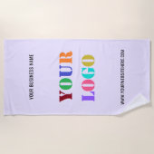 Aangepaste Logo Tekst Promotionele Business Beach Strandlaken (Voorkant)