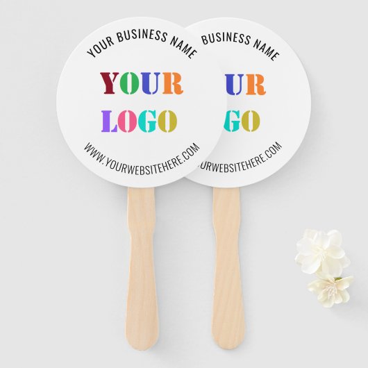 Aangepaste Logo Tekst Promotionele Business Hand F Handwaaier (Voorkant en achterkant)