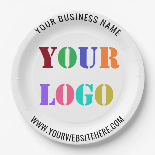 Aangepaste Logo Tekst Promotionele Business Paper  Papieren Bordje (Voorkant)