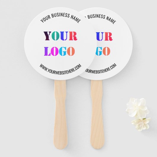 Aangepaste Logo tekst Promotionele hand fans voorb Handwaaier (Voorkant en achterkant)