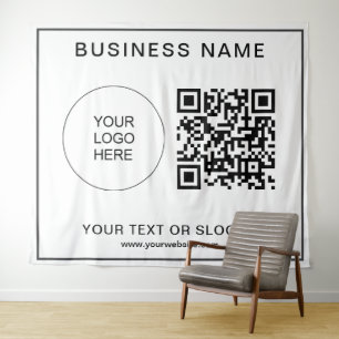 Aangepaste Logo-tekst QR-code Event Seminar Achter Wandkleed