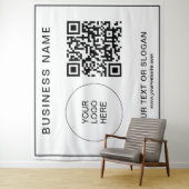 Aangepaste Logo-tekst QR-code Event Seminar Achter Wandkleed (In situ)