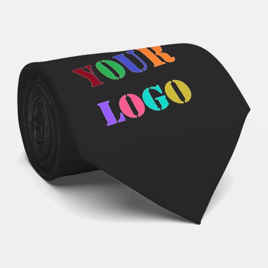 Aangepaste logo tekst QR-code merk stropdas voorbe (Opgerold)