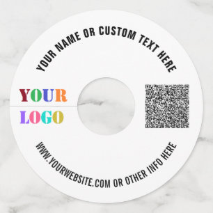 Aangepaste Logo Tekst QR Code Wijnglas Label Sjabl