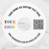 Aangepaste Logo Tekst QR Code Wijnglas Label Sjabl (Voorkant)