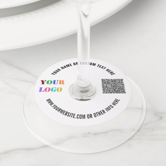 Aangepaste Logo Tekst QR Code Wijnglas Label Sjabl (Dichtbij)