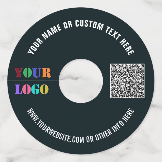 Aangepaste Logo Tekst QR Code Wijnglas Label Sjabl (Achterkant)