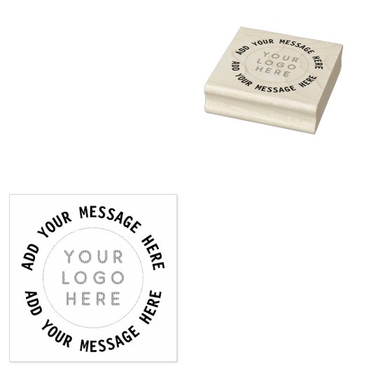Aangepaste Logo & tekst Rubber Stamp Rubberstempel (Gestempeld)