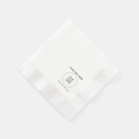 Aangepaste Logo Tekst Sjabloon Wit Gecoineerde Coc Servet (Hoek)