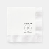 Aangepaste logo-tekst sjabloon witte gemunte cockt servet (Voorkant)