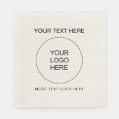 Aangepaste logo-tekst Standaard Lunch Ecru Papier Servet (Voorkant)