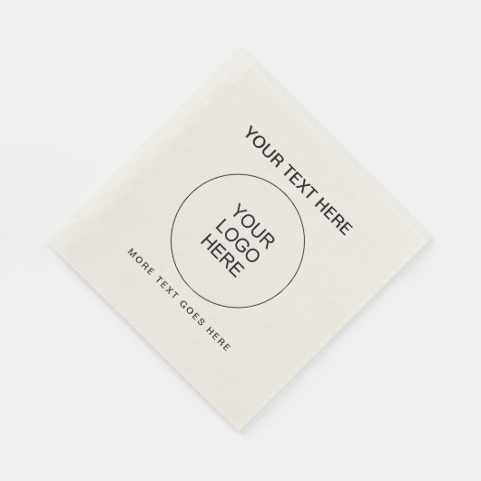 Aangepaste Logo Tekst Standaard Luncheon Ecru Papi Servet (Hoek)