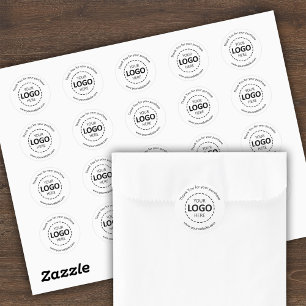 Aangepaste Logo / tekst Witte ronde Stickers Blad