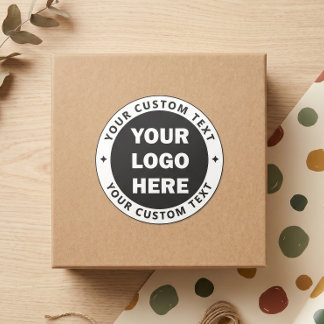 Aangepaste logo-tekst Zakelijke branding Ronde Sticker