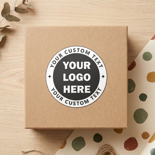 Aangepaste logo-tekst Zakelijke branding Ronde Sticker