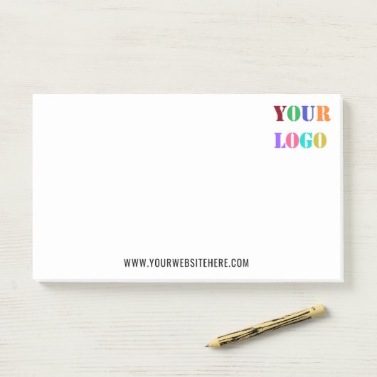 Aangepaste Logo tekst Zakelijke Post-it® notes Sja (Op bureau)