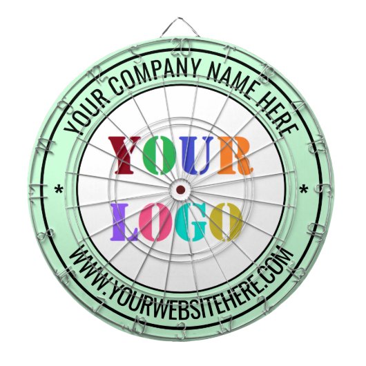 Aangepaste Logo tekstopkaart - Uw kleuren Dartbord (Voorkant)