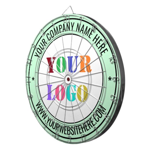 Aangepaste Logo tekstopkaart - Uw kleuren Dartbord (Voorkant Rechts)