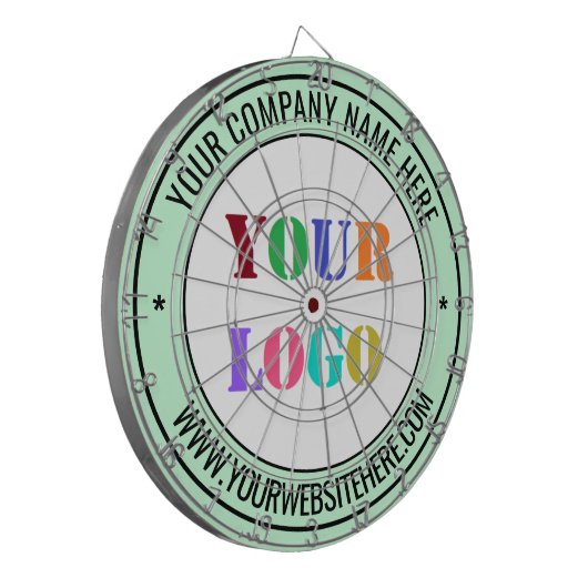 Aangepaste Logo tekstopkaart - Uw kleuren Dartbord (Voorkant Links)