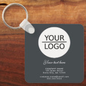 Aangepaste Logo tekstpromotie Anthracite Grey toev Sleutelhanger (Voorkant)