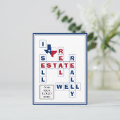 Aangepaste Logo-TEXAS Real Estate Realtor Briefkaart (Staand voorkant)