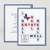 Aangepaste Logo-TEXAS Real Estate Realtor Briefkaart (Voorkant / Achterkant)