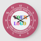 Aangepaste Logo Text Business Gift Clock Kleuren k Grote Klok (Voorkant)