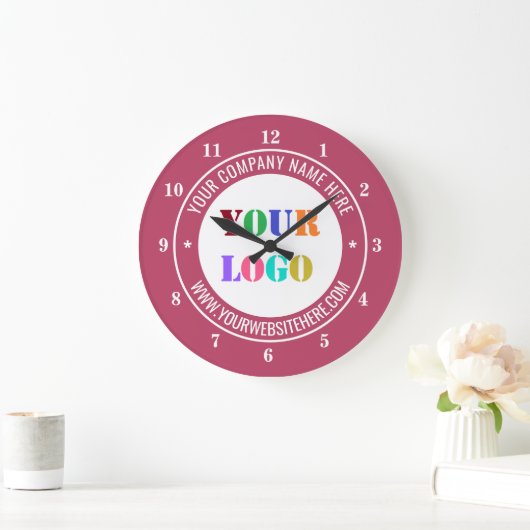 Aangepaste Logo Text Business Gift Clock Kleuren k Grote Klok (Huis)