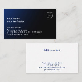 Aangepaste logo toevoegen blauw verloop modern pro visitekaartje