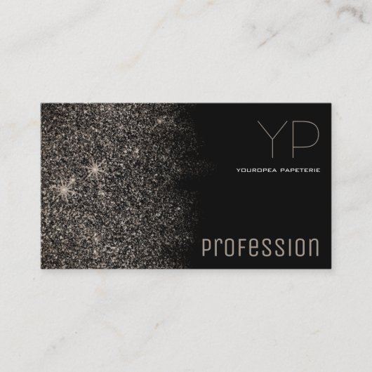 Aangepaste Logo Trendy Platinum Silver Glitter Ele Visitekaartje (Voorkant)