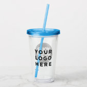 Aangepaste Logo-trommel met stro Geen minimum Acryl Drinkbeker (Achterkant)