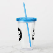 Aangepaste Logo-trommel met stro Geen minimum Acryl Drinkbeker (Links)